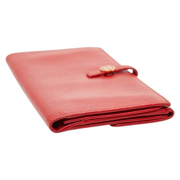CHANEL Red Leather Wallet
